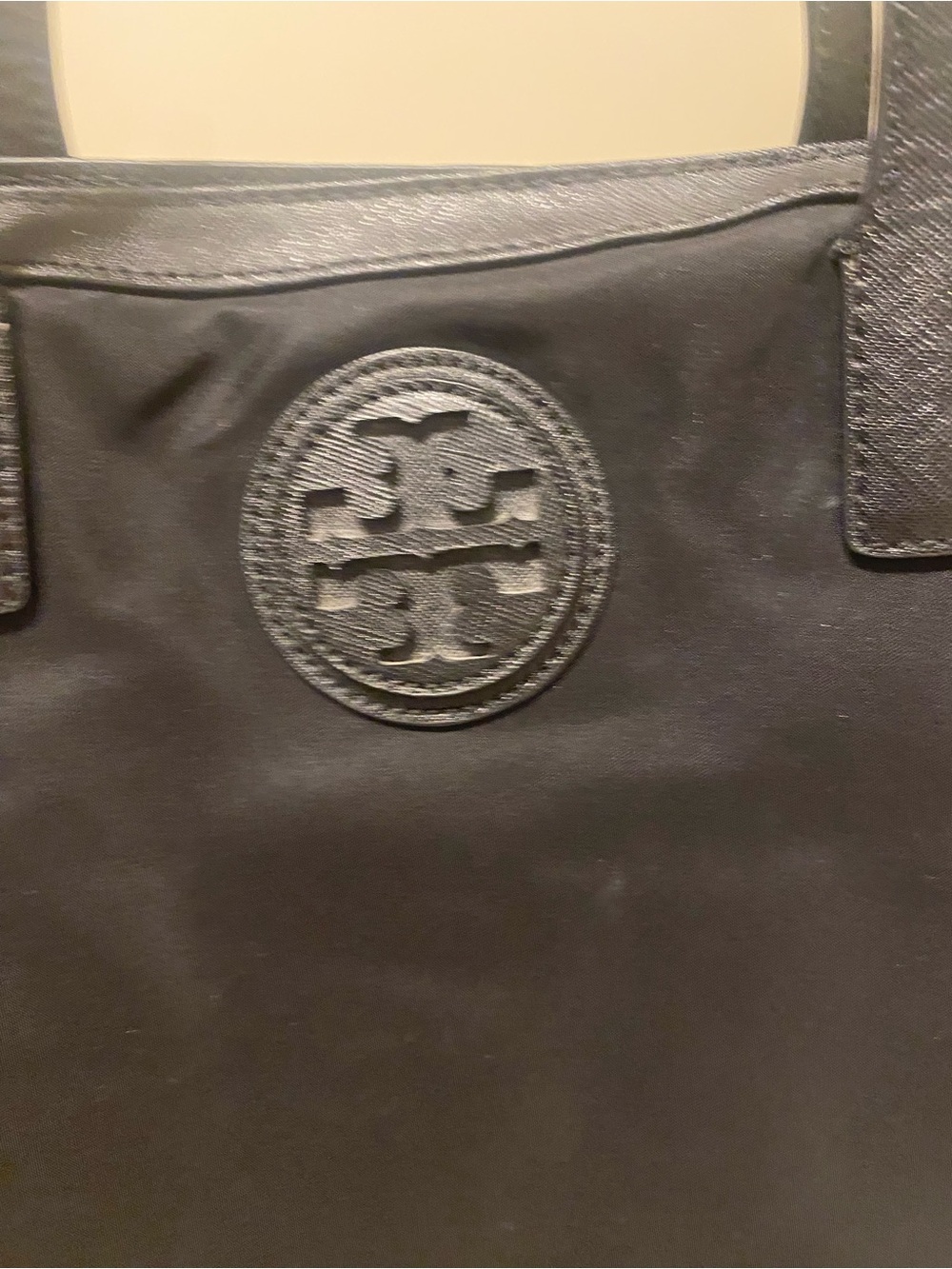 Tory Burch EUC Black Nylon Logo Tote - Picture 7 of 16